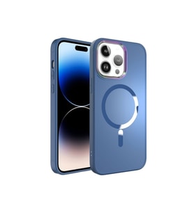Apple iPhone 14 Pro Max Uyumlu Kılıf M-safe Wireless Şarj Özellikli Zore Stil Kapak (Açık Mavi)