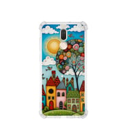 PrintiFy Huawei Mate 10lite ile Uyumlu Düşlerin Dansı Serisi Gökyüzü Şehri Tasarımlı Uv Baskılı Köşe Korumalı Antişok Kılıf