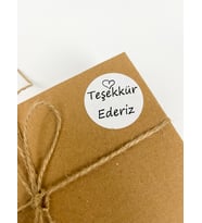 Teşekkür ederiz yazılı Yapışkanlı sticker etiket 4 cm . Zarf etiketi , ürün etiketi, hediye paketi etiketi