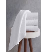 4 lü El Yüz Havlu Takımı Pamuklu Desensiz Düz Renk Havlu Seti 50x90 Cm (Beyaz)