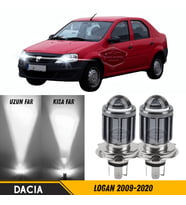 Dacia Logan 2009-2020 Uyumlu Mercekli Far Ampulü Led Xenon Beyaz Şimşek Etkili Led Lamba Uzun Kısa