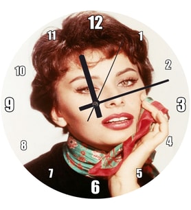 Cakatablo Sophia Loren Rengli Görsel Duvar Saati