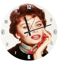 Cakatablo Sophia Loren Rengli Görsel Duvar Saati