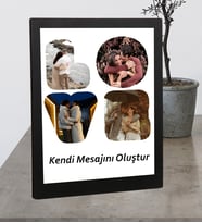 Kişiye Özel Masaüstü Siyah Love Tasarımlı 4 Fotoğraflı Kendi Mesajını Oluştur Ahşap Mdf Resimli Kolaj Çerçeve