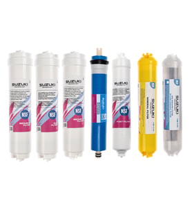 Kapalı Kasa Su Arıtma Cihazı Tam Set (7 Filtre) Mineral Ve Detoks Filtre Ilaveli (Beyaz - Antrasit)