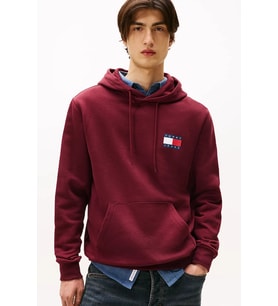 Tommy Hilfiger TJM Klasik Bayrak Desenli Normal Kesim Kapüşonlu Erkek Kırmızı Sweatshirt DM0DM20738X