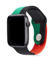 Apple Watch 38mm Uyumlu Kordon Silikon Lansman Africa Renkli KRD-39 Strap Kayış