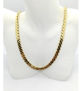Gold Renk Büyük S Desenli Kolye (45 cm)