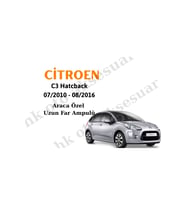Citroen C3 Hatcback 07/2010 - 08/2016 Uzun Far Ampulü h1