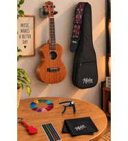 Midex SP-21MC Set Maun Soprano Ukulele (Metod Nota Sticker Askı Pena)