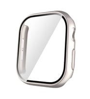 Apple Watch 10 42mm Uyumlu Sert PC Kasa ve Ekran Koruyucu Zore Watch Gard 35 (Bej)