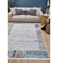 Dijital Kaymaz Yıkanabilir Gri Minimalist Salon Halısı Mutfak Halısı Koridor Halısı Yolluk HLN1581