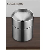 Paslanmaz Çelik Kokusuz Silindir Küllük Dekoratif Kül Tablası Oto Küllük
