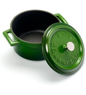 Metal Döküm Mini Tencere, 10 cm, 0.35 L Hacim, Yeşil