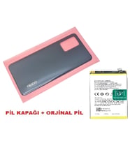 Tkgz Oppo A74 Arka Pil Batarya Kapağı + PİL (CAM) SİYAH