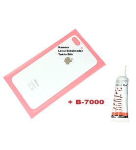 Tkgz İPhone 8 PLUS Arka Pil Batarya Kapağı (CAM+B-7000) BEYAZ