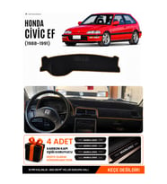 HONDA CIVIC EF (1988-1991) Uyumlu Torpido Örtüsü Torpido Kılıfı - Siyah Kahverengi