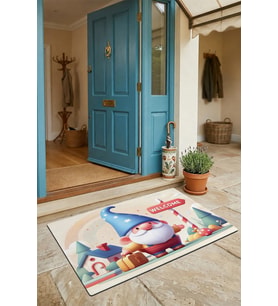 Valerine Life Kapı Önü Paspası 45x70cm Kaymaz Taban Dekoratif iç Dış Mekan Şirin Cüce Dedesi