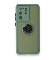 Samsung Galaxy S20 Ultra Kılıf Montreal Yüzüklü Silikon Kapak - Yeşil
