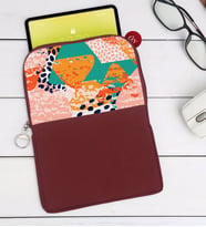 BK Gift Modern Art Tasarımlı Taşınabilir Koruyucu Tablet Kılıfı & Organizer Çanta - Bordo-1