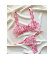 Cindy Pembe Kadın Tangalı Bralet Takım