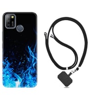 INFINIX Smart 4 5 6 Zero 8 S5 Pro Kılıf Boyun Askılı Silikon Blue Fire 1678