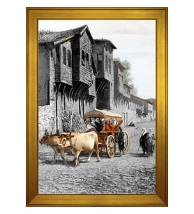 Manzara Temalı Kanvas Tablo 50 x 70 cm Gold Çerçeve