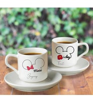 Mickey & Minniee Mouse Çift Tasarımlı Kişiye Özel Türk Kahvesi Fincan Seti