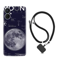 Tecno Spark 9T Kılıf Resimli Boyun Askılı İpli Desenli Silikon Moon info 1424