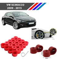 Otozet - VW Scirocco Bijon Civata Kapağı Kırmızı Renk 20 Adetli Set 17mm 1K06011739B9