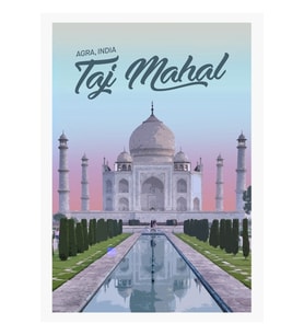 Tac Mahal - Agra, Hindistan Tablo Ahşap Poster Dekoratif