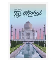Tac Mahal - Agra, Hindistan Tablo Ahşap Poster Dekoratif