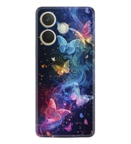 Oppo A5 Pro 5G Kılıf Boutique Baskılı Resimli Neon Kelebekler Pcode -092