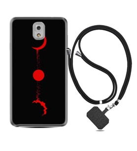 Samsung Note 3 4 5 8 9 20 Ultra 10 Lite Kılıf Boyun Askılı Silikon Red Moon 1710