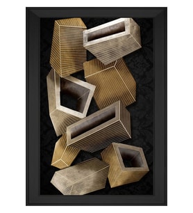Soyut Şekiller Motifli Kanvas Tablo 50 x 70 cm Siyah Çerçeve