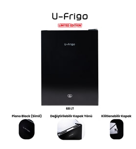 U-Frigo 68 Lt 12-24v Marin/karavan Kompresörlü Buzdolabı Temperli Cam Kapak Limited Edition Siyah
