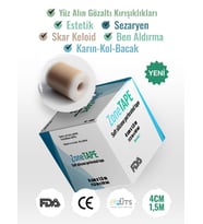 ZoneTAPE Soft Silikon Bant 4cmx1.5mt -Estetik-Kırışıklık- Mide-Karın Kol Bacak Germe- Sezaryen-Ben Aldırma