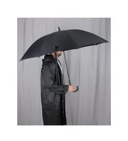 Baston Saplı Büyük Protokol Boy Fiber Telli Siyah Şemsiye