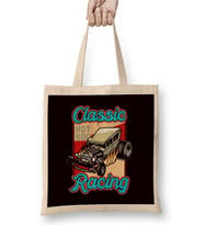 Classic Old Hot Rod Racing Automobile Automotive Muscle Car Bez Çanta Uzun Saplı