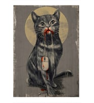 Karizma Tablo Fare Yakalayan Kedi Model Ahşap Tablo 35cm X50cm