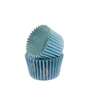 Kek Kalıbı Pet Kapsül 52X45 Mm Kağıt Cupcake Kağıdı (100 Adet)  Fiyonklu Mavi