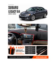 SUBARU LEGACY B4 (2003-2009) Uyumlu Torpido Örtüsü Torpido Kılıfı - Siyah Kırmızı