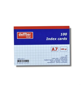 Deffter İndex Kartı A7 Beyaz Kareli 64129-1