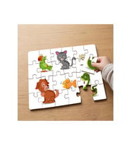 Hayvanları Tanıyalım Tasarımlı 24 Parça Ahşap Çocuk Puzzle
