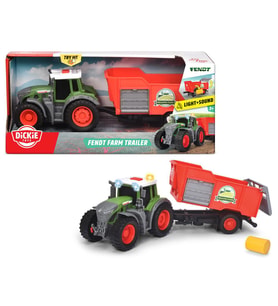 Dickie Fendt Farm Trailer Sesli ve Işıklı Traktör Römorklu