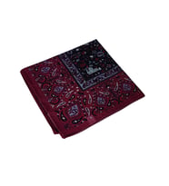 Mısırlı Eşarpları Büyük Boy Etnik Desenli Eşarp 120x120 cm (Bordo)