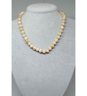 Sedef Taşı Kolye 8mm (Karamel) (Klipsli)
