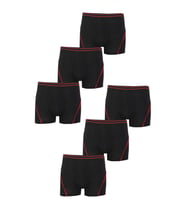 6lı Erkek Çocuk Likralı Pamuklu Boxer Kaliteli İç Çamaşır (Siyah)