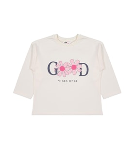 Civil Girls Good Baskılı 2-5 Yaş Sweatshirt - Ekru