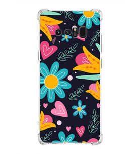 PrintiFy Samsung Galaxy Note 8 Uyumlu Retro Color 1 Baskılı Şeffaf Köşe Korumalı Antişok Kılıf